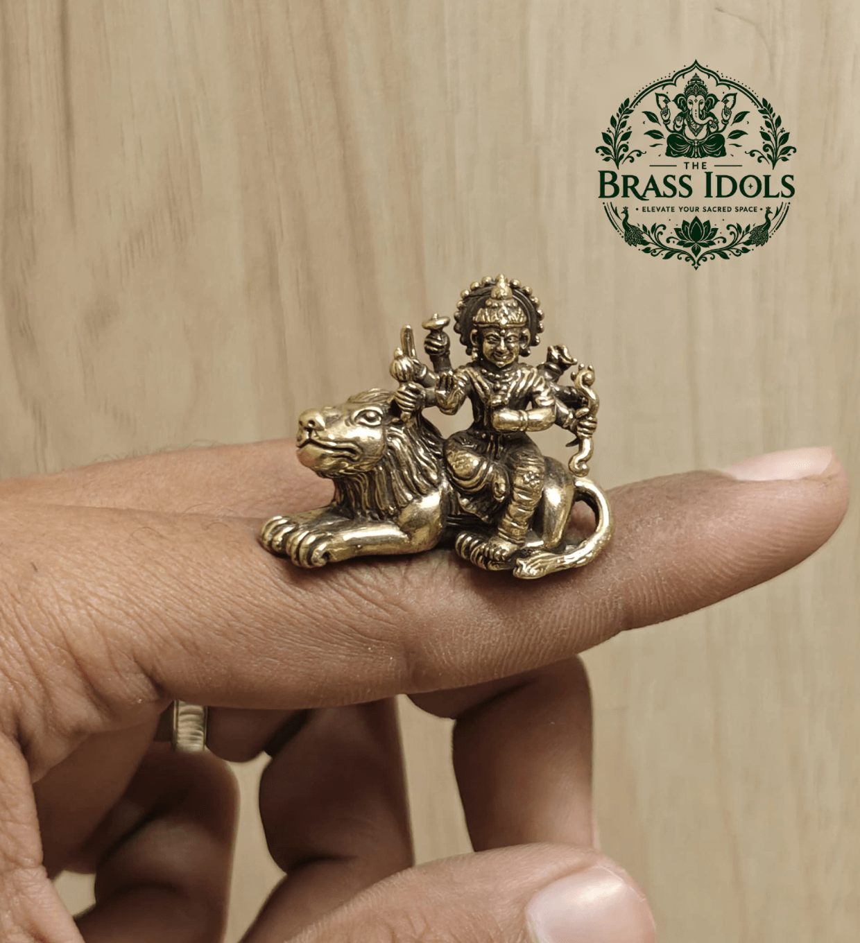 Miniature Brass Durga Devi Statue 1 Inch Miniature Brass Durga Devi Statue 1 Inch
