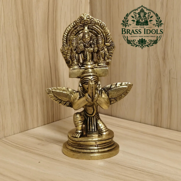 Brass Balaji on Garuda Statue 5 Inch