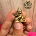 Miniature Brass Matka Krishna Statue 1.1 Inch