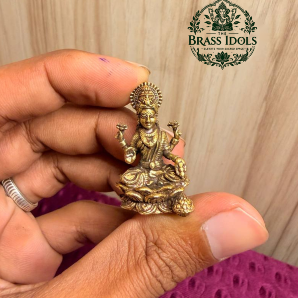 Miniature Brass Lakshmi Statue 1.2 Inch