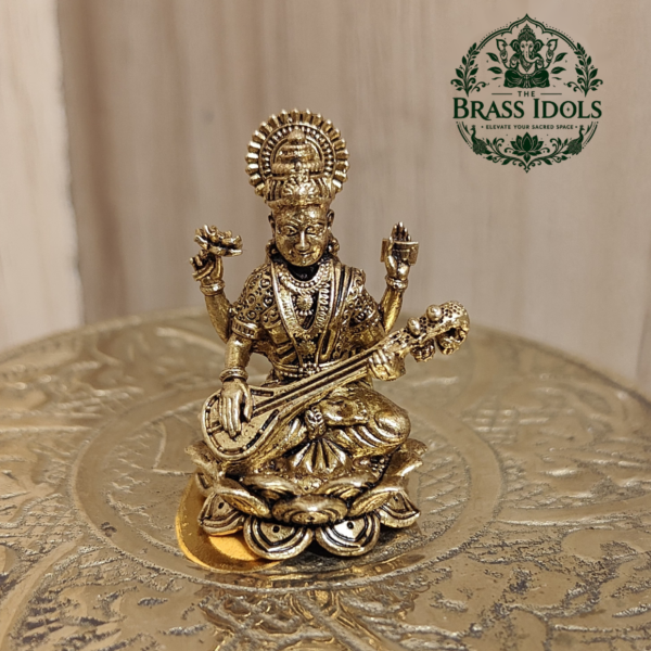 Panchaloha Saraswati Idol 1.2 Inch