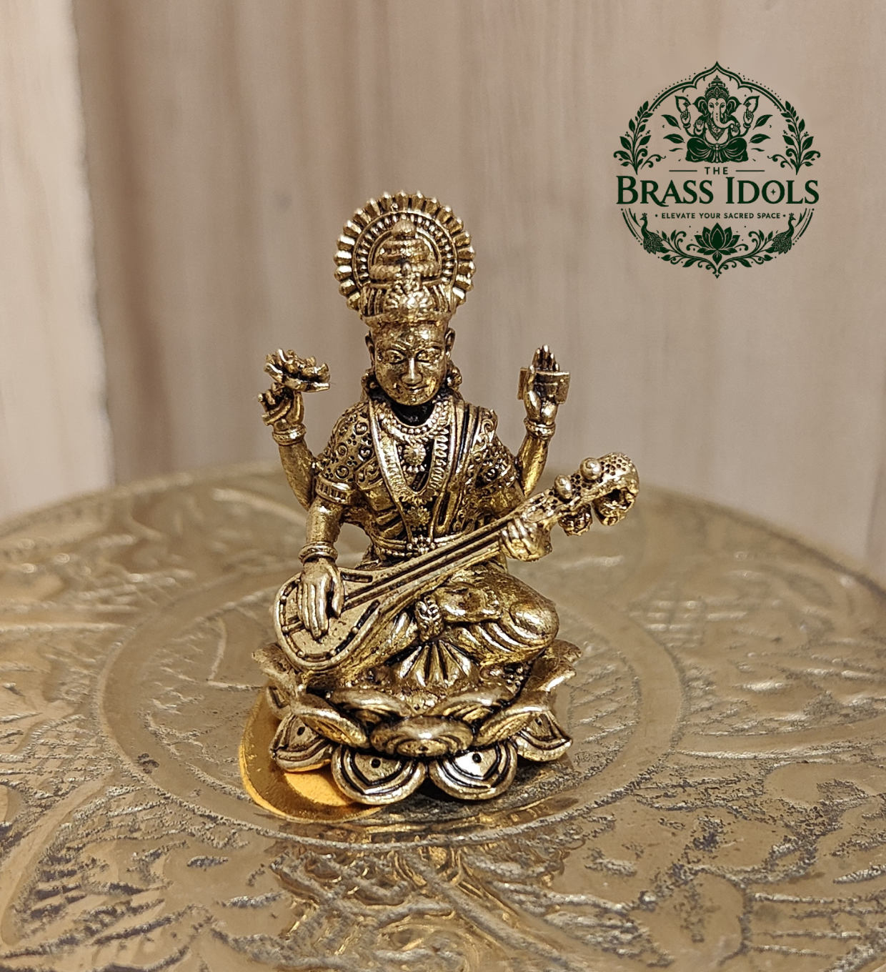 Panchaloha Saraswati Idol 1.2 Inch Panchaloha Saraswati Idol 1.2 Inch