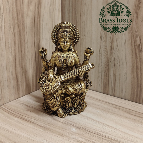 Premium Brass Saraswati Idol 5 Inch