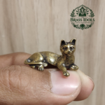 Miniature Brass Cat Figurine 0.5 Inch
