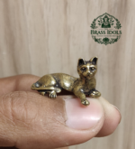 Miniature Brass Cat Figurine 0.5 Inch