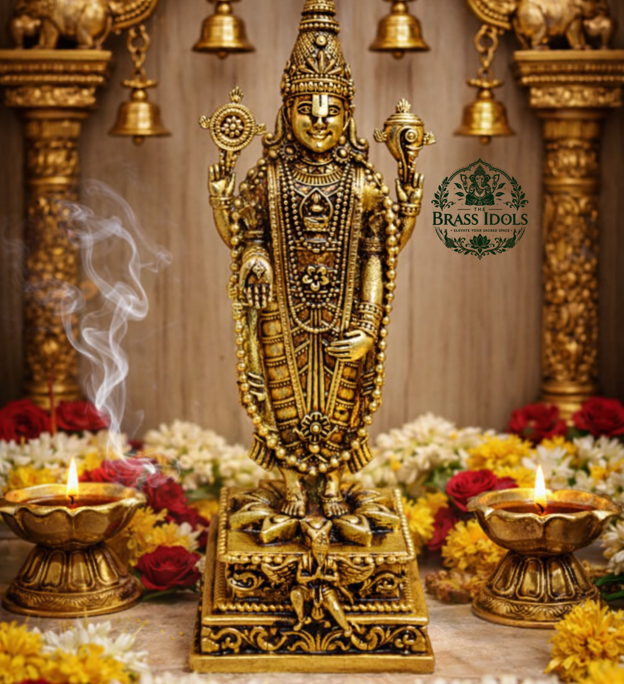 Premium Brass Tirupati Balaji Idol 7.7 Inch Premium Brass Tirupati Balaji Idol 7.7 Inch