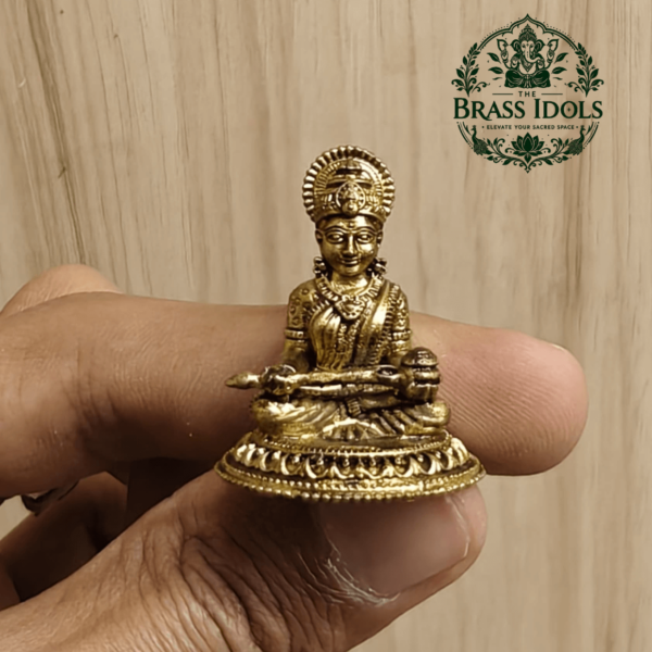 Miniature Brass Annapurna Devi Idol 1.2 Inch