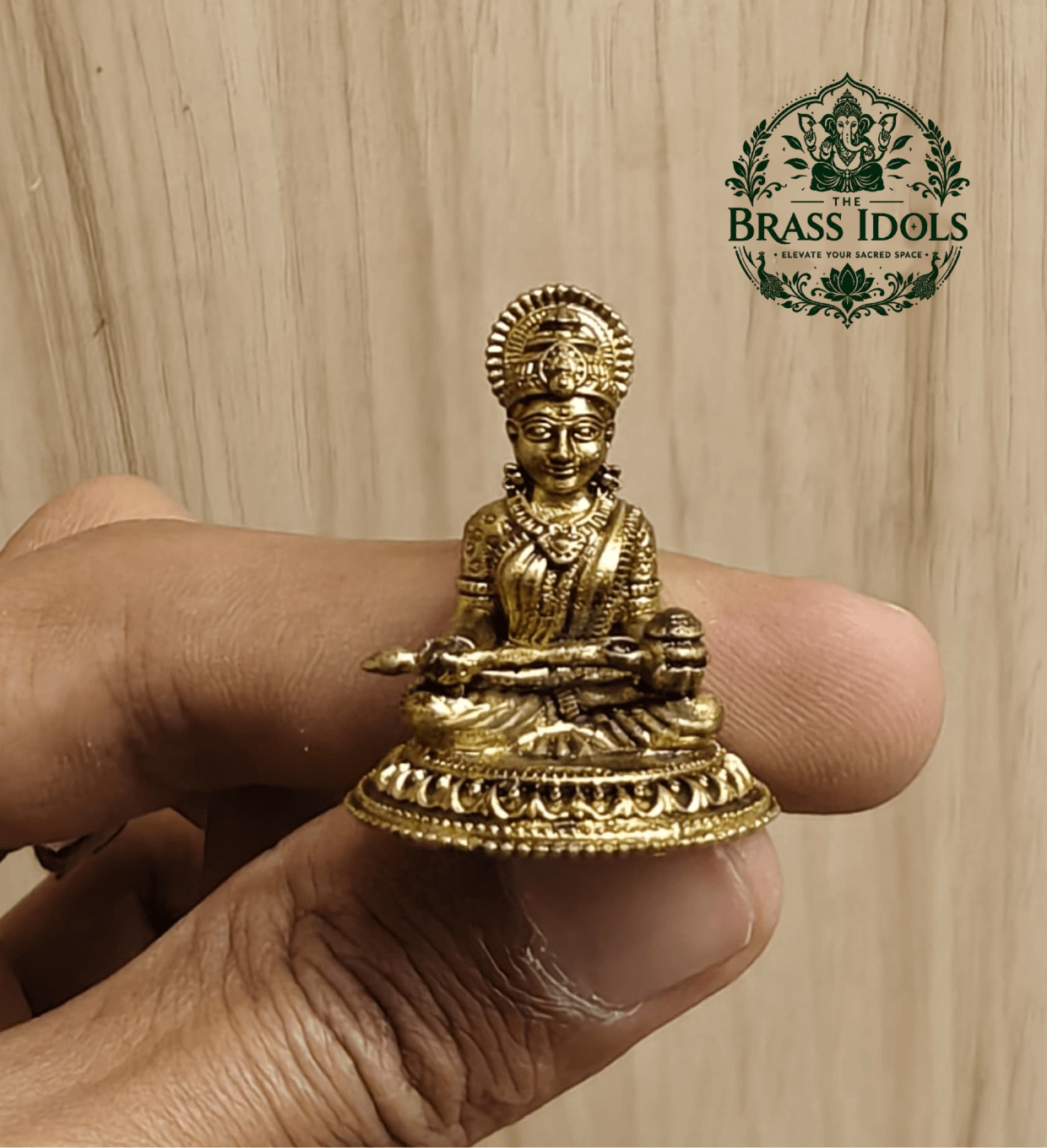 Miniature Brass Annapurna Devi Idol 1.2 Inch Miniature Brass Annapurna Devi Idol 1.2 Inch