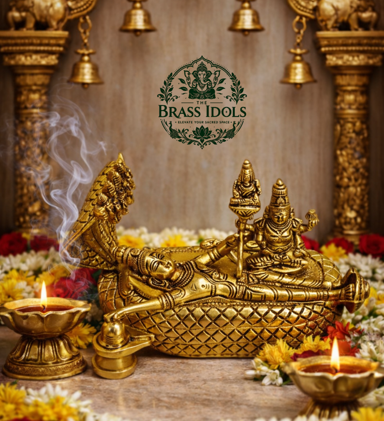 Brass Padmanabhaswamy Statue 5.5 Inch Brass Padmanabhaswamy Statue 5.5 Inch