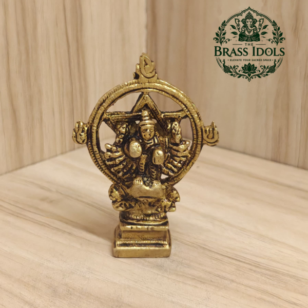 Brass Chakrathalwar Idol 3.4 Inch