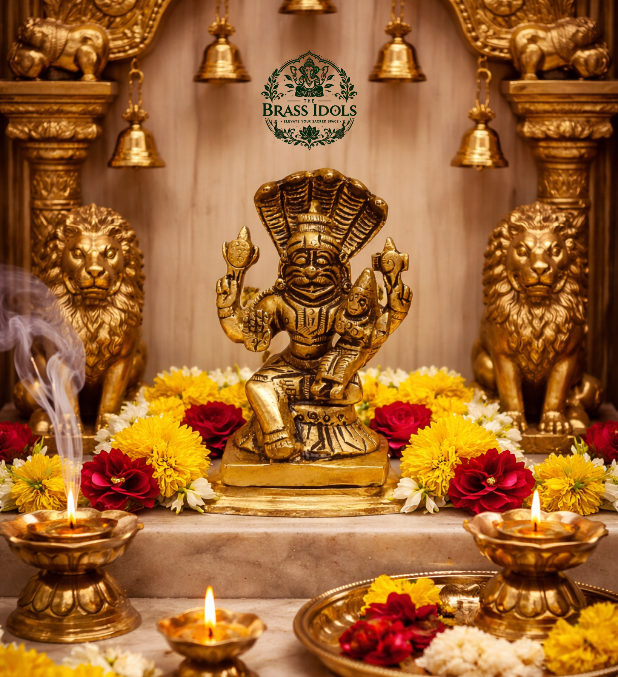 Brass Narasimha Lakshmi Statue 3 Inch Brass Narasimha Lakshmi Statue 3 Inch