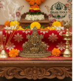 Premium Brass Tirupati Balaji with Gajalakshmi Statue 3 Inch
