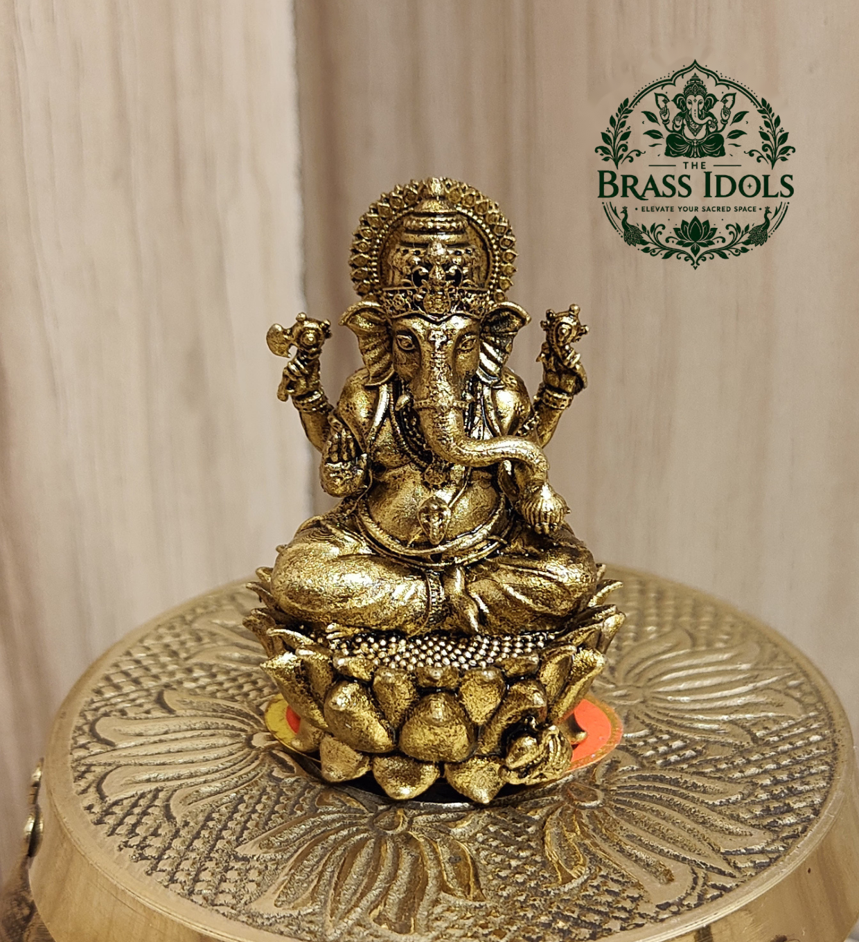 Premium Brass Ganesha Statue 2 inch Premium Brass Ganesha Statue 2 inch