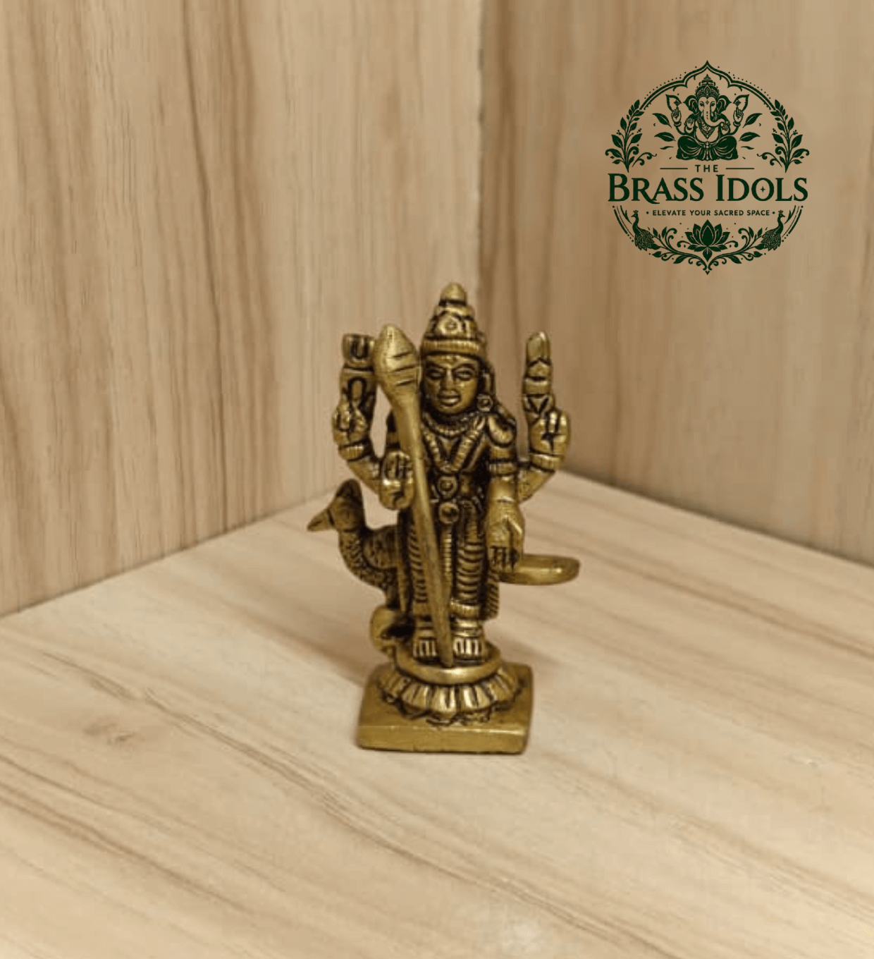 Brass Murugan Idol 2.5 Inch Brass Murugan Idol 2.5 Inch