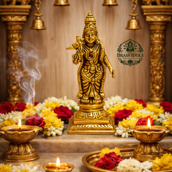 Brass Meenakshi Amman Statue 5 Inch