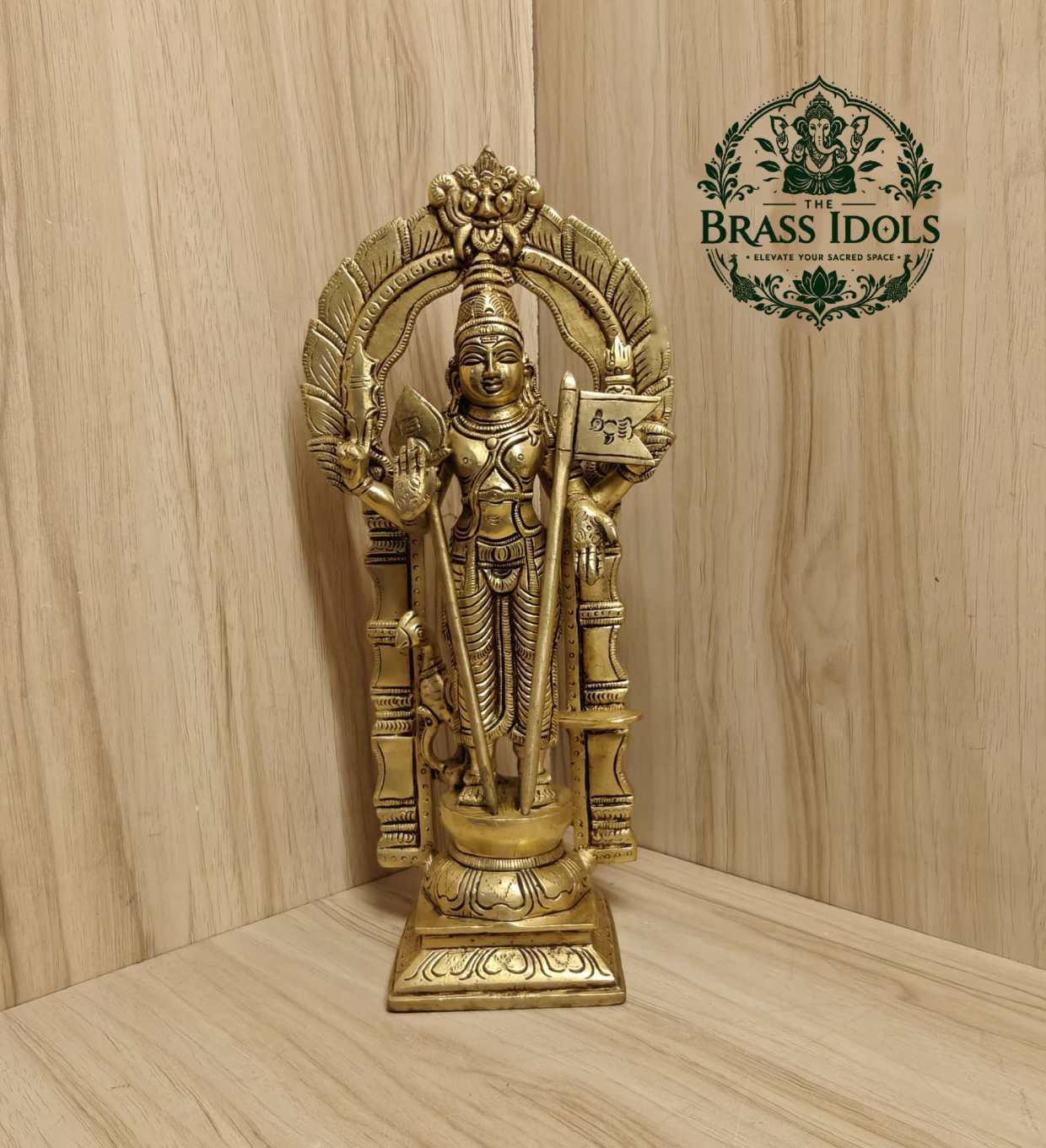 Brass Thiruvachi Murugan Statue 11.5 Inch Brass Thiruvachi Murugan Statue 11.5 Inch