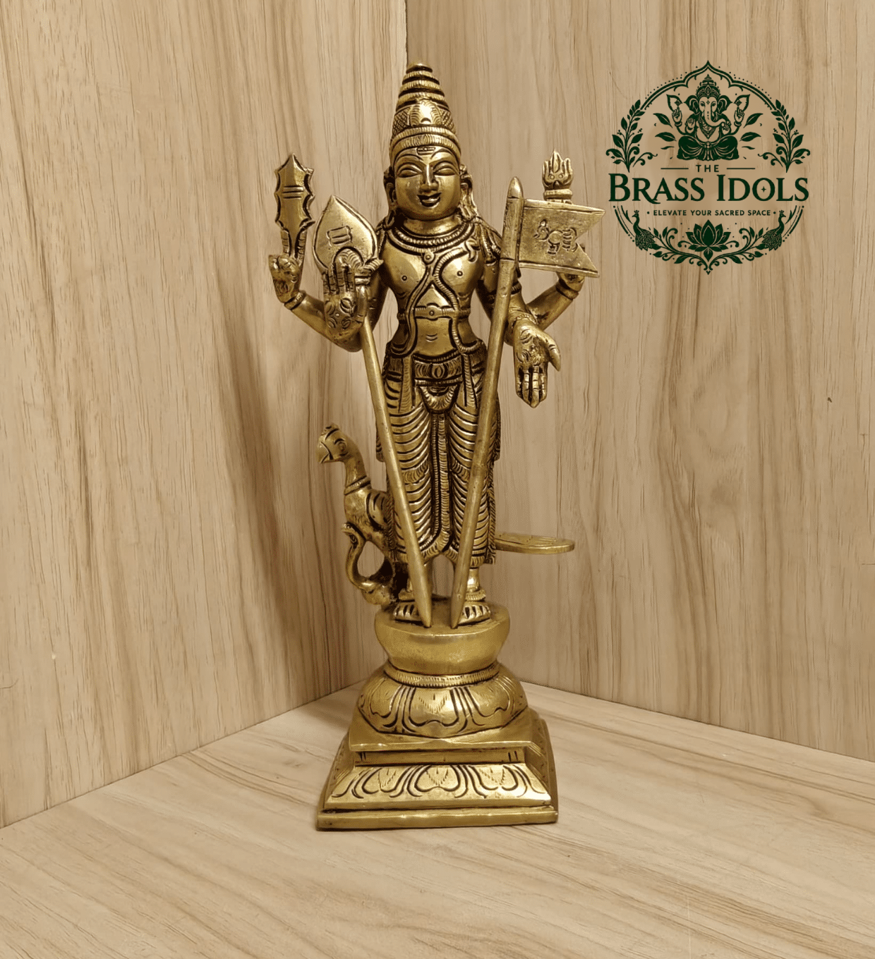 Brass Murugan Idol 10 Inch Brass Murugan Idol 10 Inch