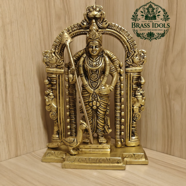 Brass Lord Murugan Statue 8.2 Inch
