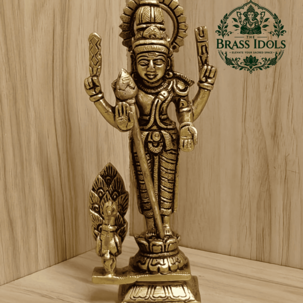 Brass Murugan Statue 6.2 Inch