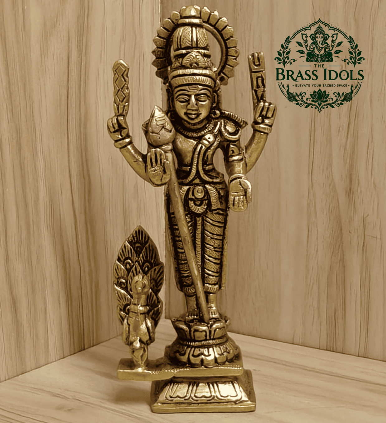 Brass Murugan Statue 6.2 Inch Brass Murugan Statue 6.2 Inch