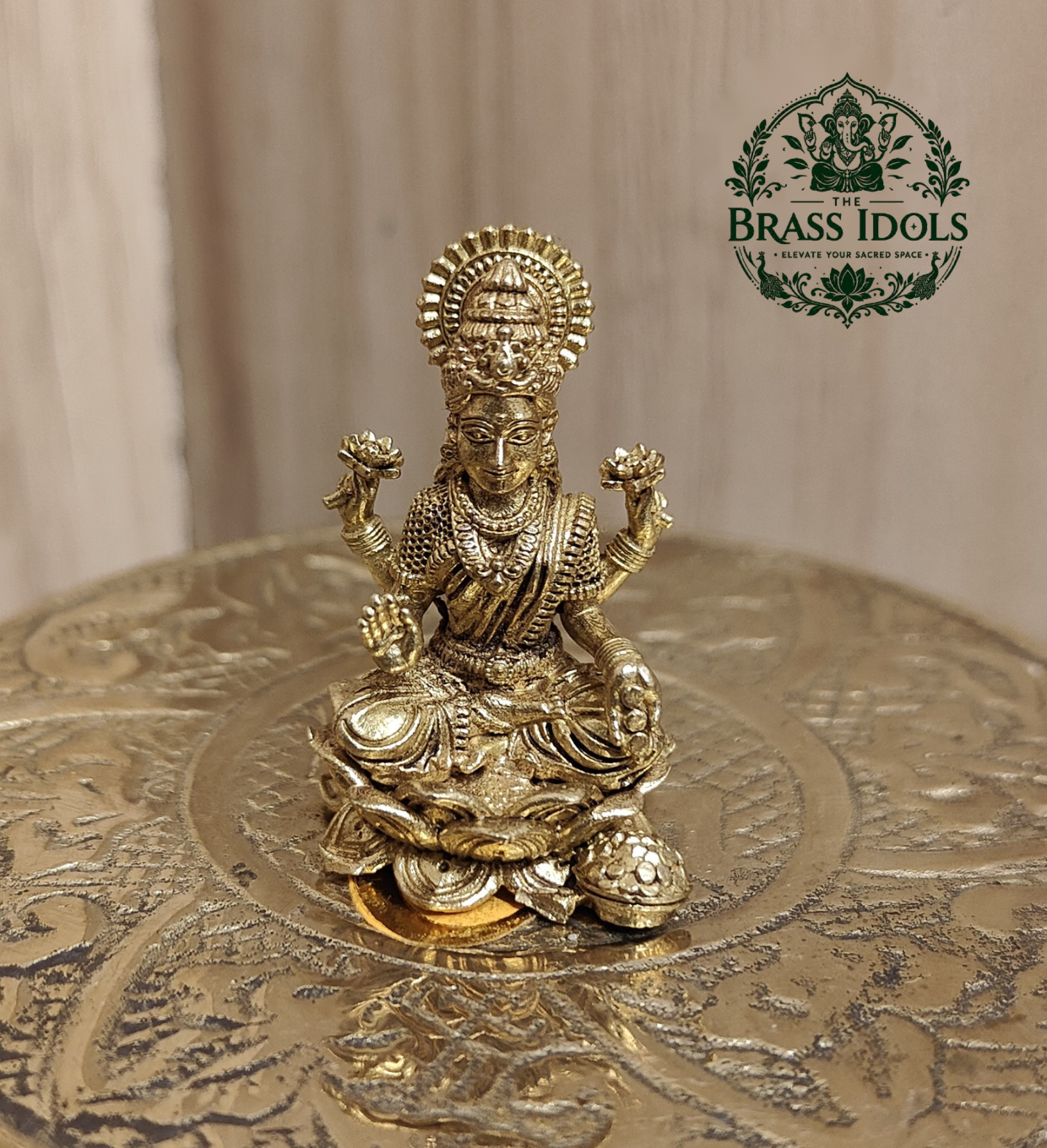 Premium Brass Lakshmi Statue 5.2 Inch Premium Brass Lakshmi Statue 5.2 Inch