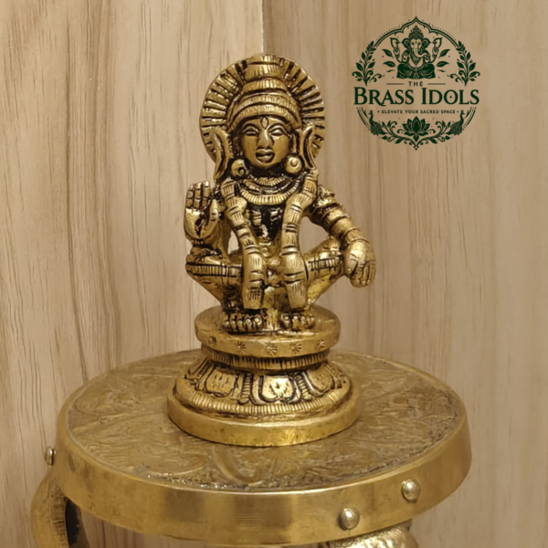 Brass Ayyappan Swami Statue 2.5 Inch