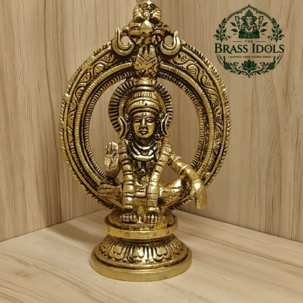 Brass Frame Ayyappan Statue 4.8 Inch