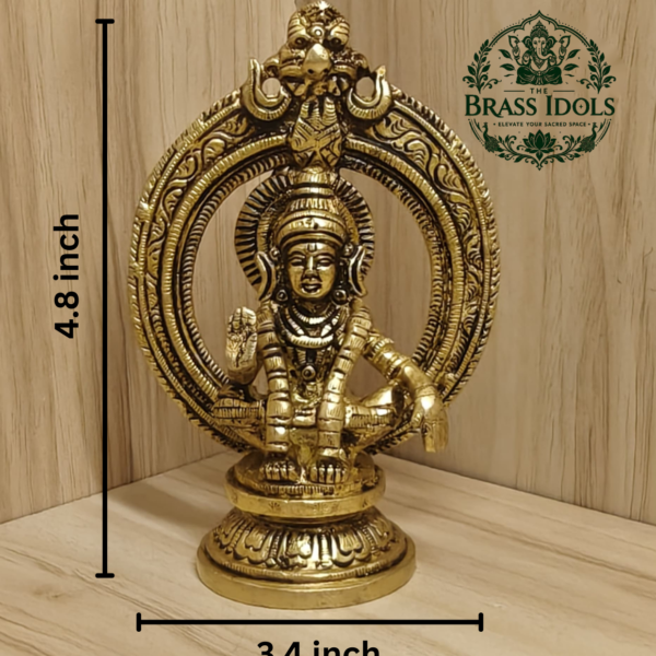 Brass Frame Ayyappan Statue 4.8 Inch