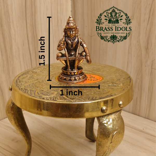 Copper Ayyappan Statue 1.5 Inch