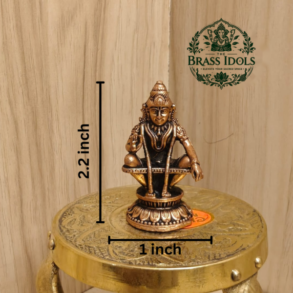 Copper Ayyappan Statue 2.2 Inch