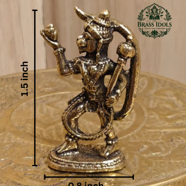 Miniature Brass Hanuman Statue 1.5 Inch