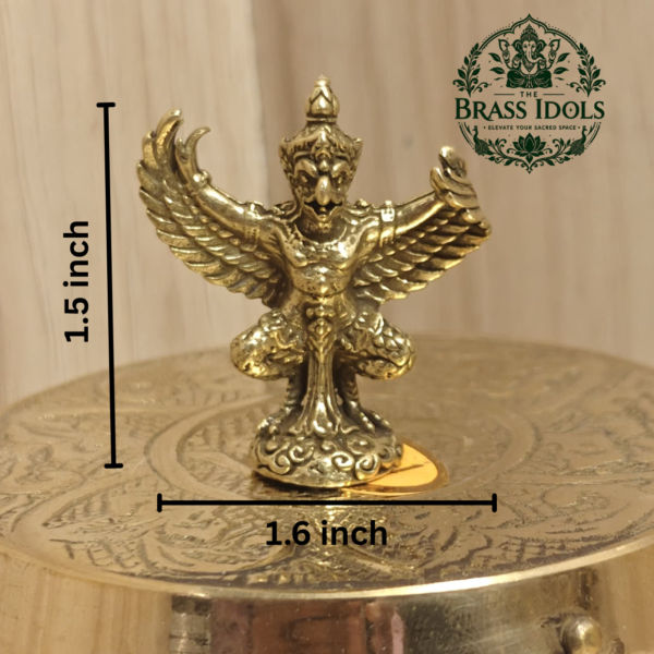 Miniature Brass Garuda Statue 1.5 Inch