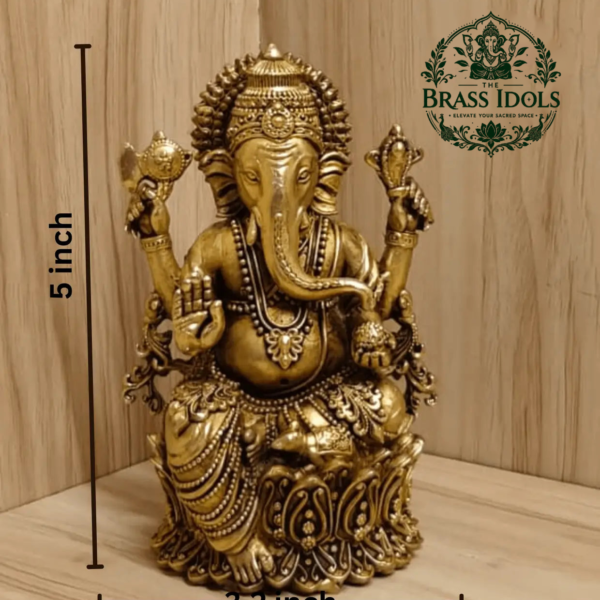 Premium Brass Ganesh Statue 5 Inch