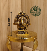 Brass Mini Ganesha Idol With Arch 2.5 Inch