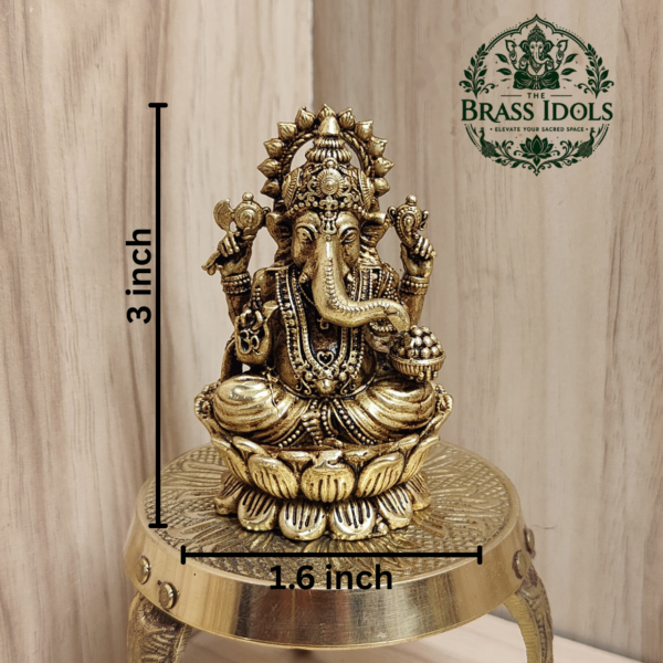 Premium Brass Lord Ganesh Idol 3 Inch