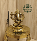 Brass Ganesha Statue 2.8 Inch