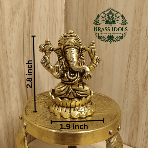 Brass Ganesha Statue 2.8 Inch