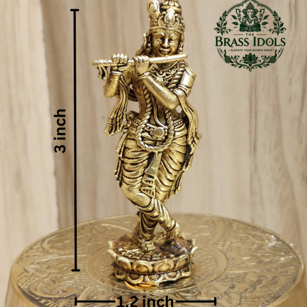 Premium Brass Krishna Idol 3 Inch