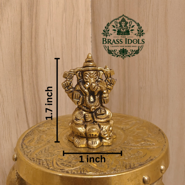 Brass Ganesha Statue 1.7 Inch