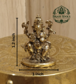 Miniature Brass Ganesh Idol 1.2 Inch