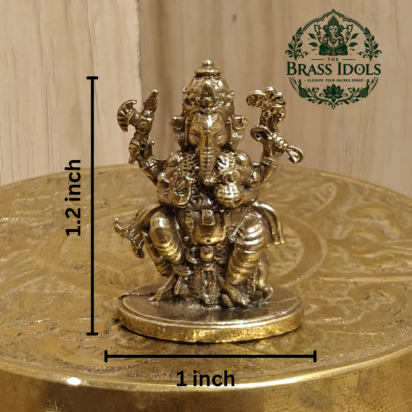 Miniature Brass Ganesh Idol 1.2 Inch