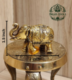 Premium Brass Elephant Statue 1.5 Inch