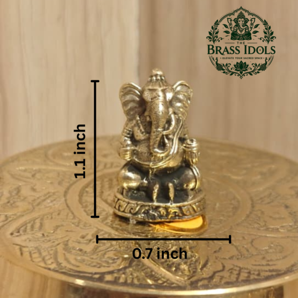 Miniature Brass Ganesha Idol 1.1 Inch