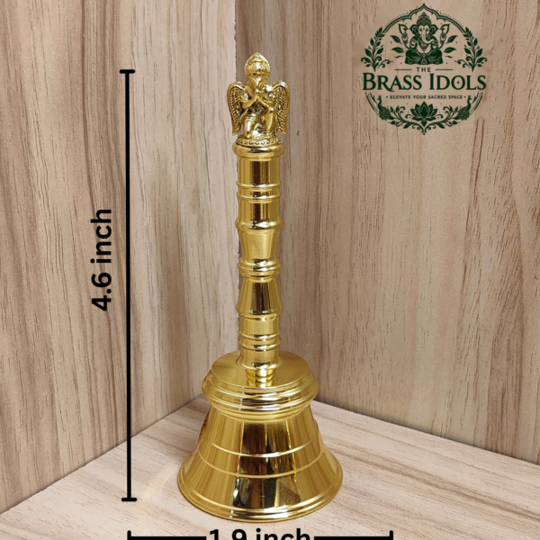 Premium Brass Pooja Bell With Garuda Handle 4.6 Inch
