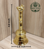 Premium Brass Pooja Bell with Nandi Handle 4.6 Inch