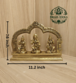 Brass Ayyanar with Poorna & Pushkala Statue 7.6 Inch