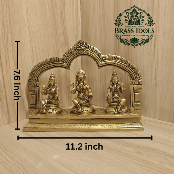 Brass Ayyanar with Poorna & Pushkala Statue 7.6 Inch