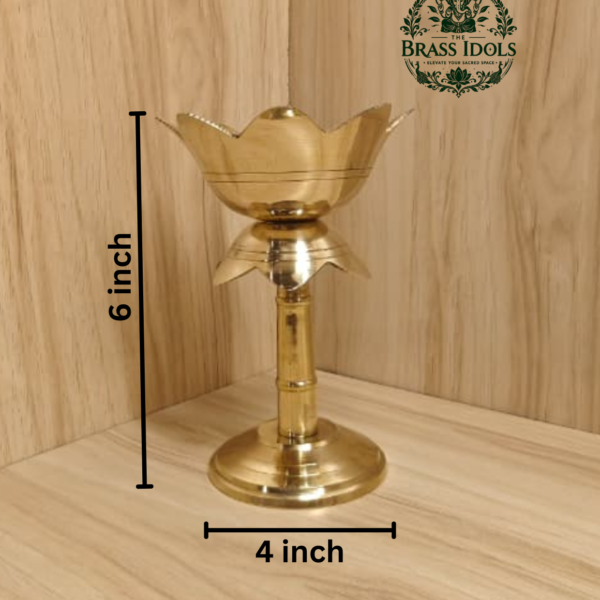 Brass Lotus Diya Stand 6 Inch