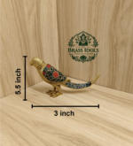 Brass Parrot Statue 3 Inch