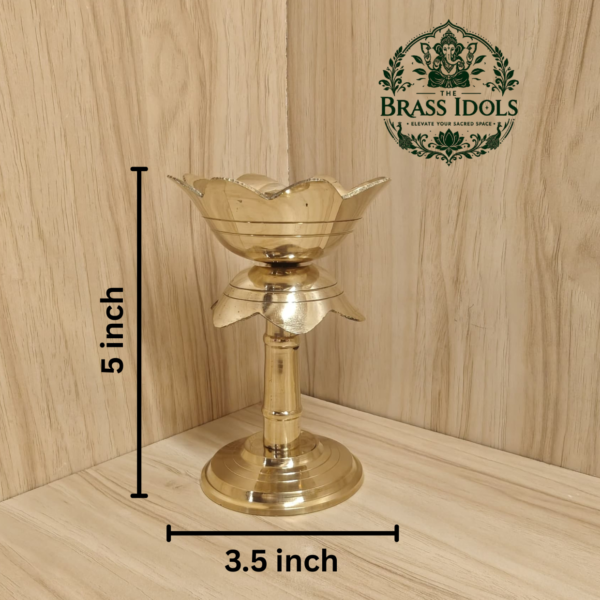 Brass Lotus Diya Stand 5 Inch